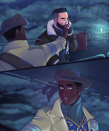 Ship art of Preston Garvey and Arthur Maxson from Fallout 4 ca. 2021