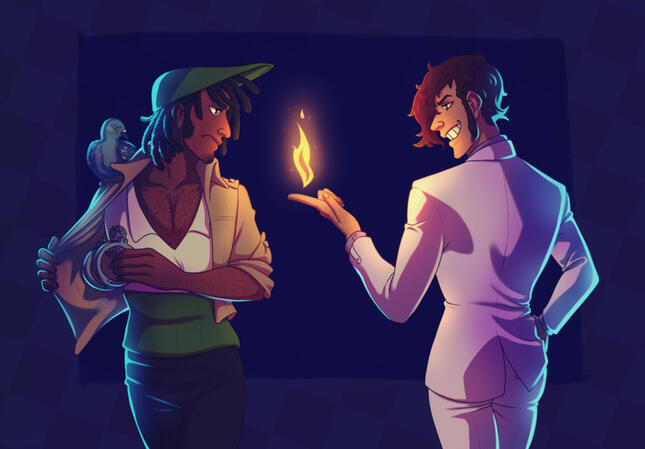 Piece depicting Detective Melon and Pycal from the Lupin the Third series ca. 2022