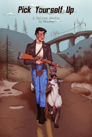 A cover created for a fan fiction I wrote, featuring Butch DeLoria from Fallout 3 ca. 2023