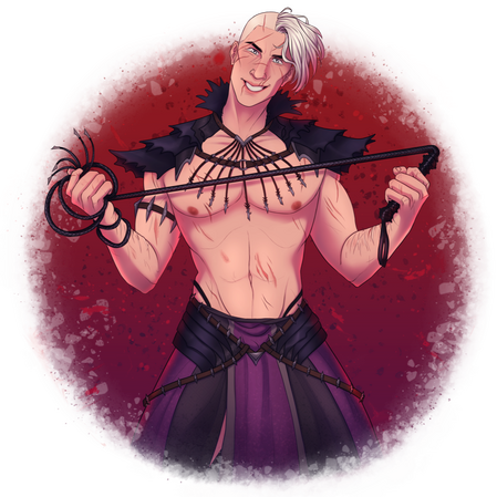 Artwork of the BG3 character, Abdirak, for shirts ca. 2024