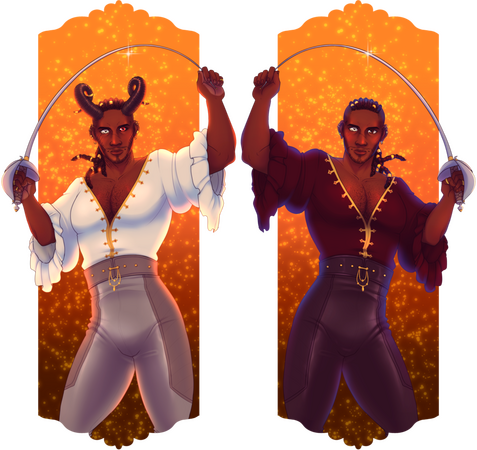 A set of pieces made for charms depicting Wyll Ravengard from BG3 ca. 2024